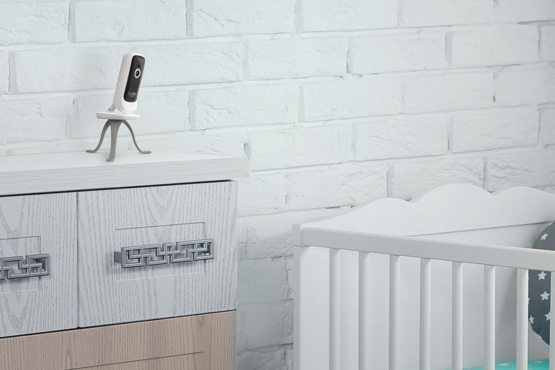 Baby camera mounted on Star Grip as a tabletop stand